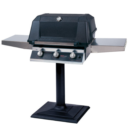 MHP Model WHRG4DD Hybrid Gas Grill on Bolt-Down Post & Base