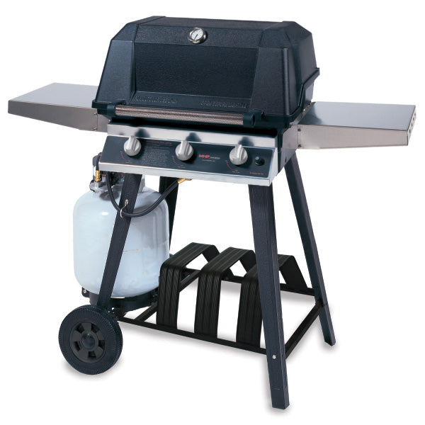 MHP Model W3G4DD "Tri-Burn" Gas Grill on Aluminum Cart