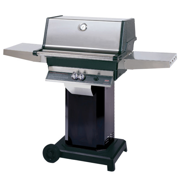 MHP Model TJK2 Gas Grill on Black Aluminum Column