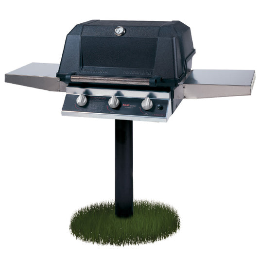 MHP Model WHRG4DD Hybrid Gas Grill on 48" In-Ground Post
