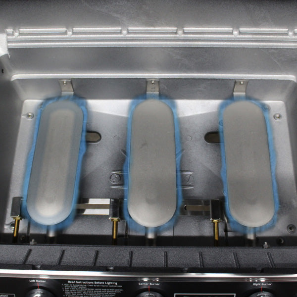 MHP Model W3G4DD "Tri-Burn" Gas Grill on 304 Stainless Steel Column